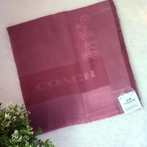 COACH Horse And Carriage Print Jacquard Oversized Square Scarf
